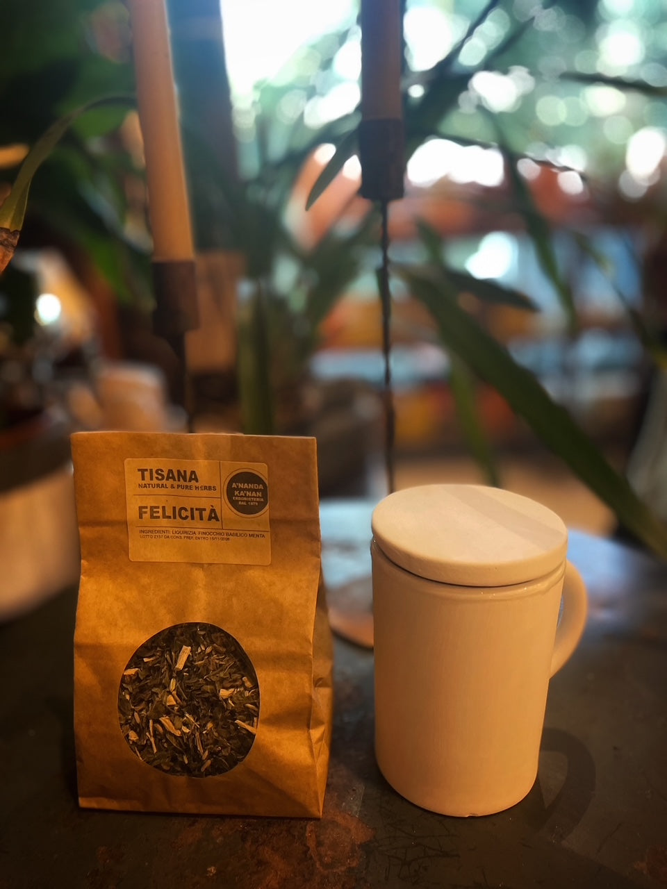 TISANA FELICITÀ + TAZZA ARGILLA BIANCO