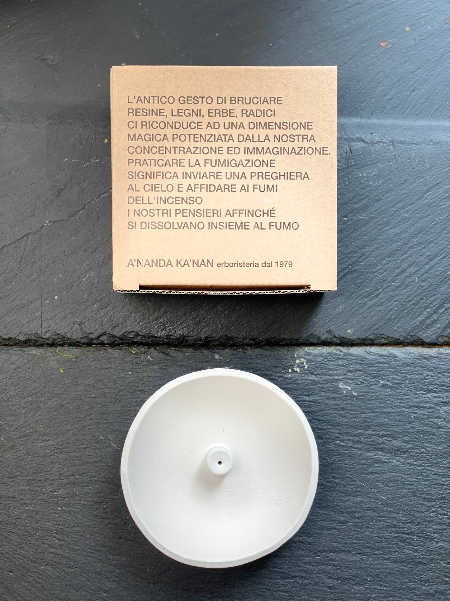 PORTA INCENSO TERRA COTTA - BIANCO